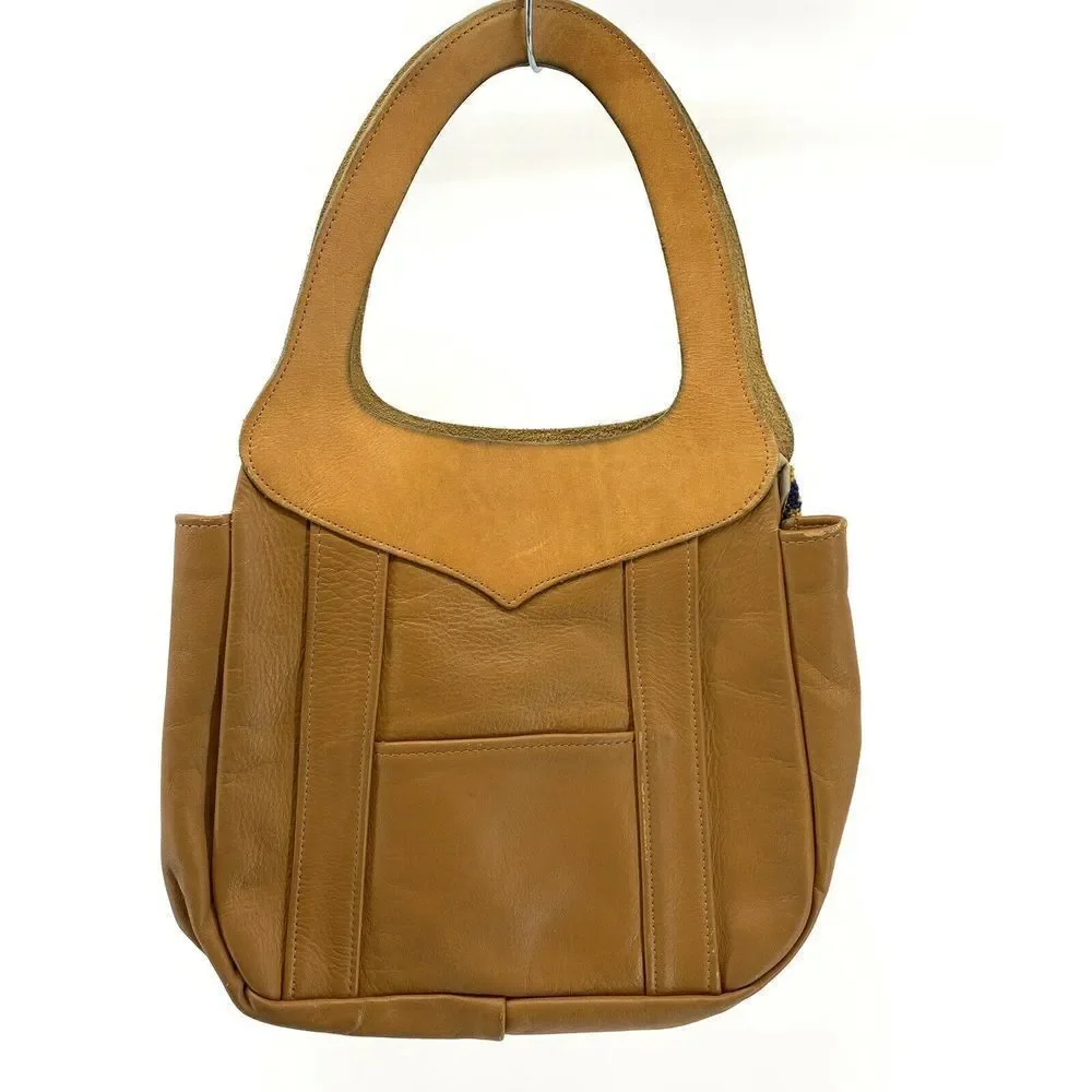 Vintage Leather Tapestry Shoulder Handbag Boho